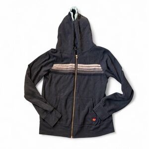 Aviator nation - women’s Black Zip-Up Hoodie with Stripes